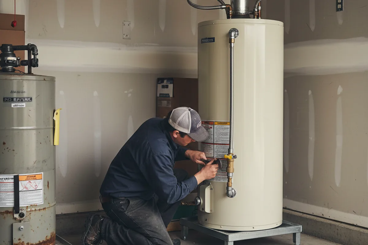 Water heater and shutoff valve replacement in Stanton