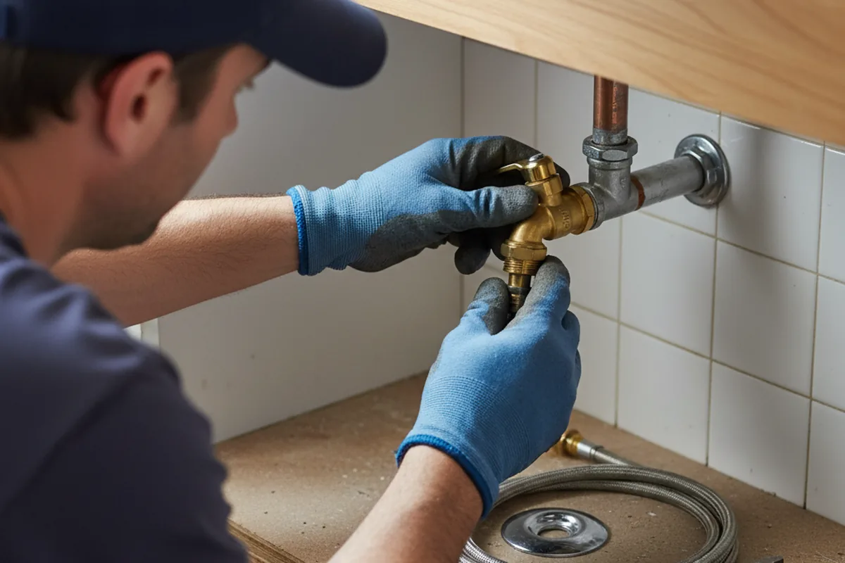 Shutoff valve and fitting work during Emergency Plumbing in Stanton